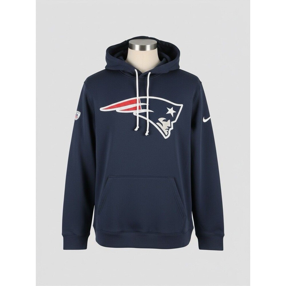 Nike NFL New England Patriots Navy Therma-FIT Pullover Hoodie Men’s M